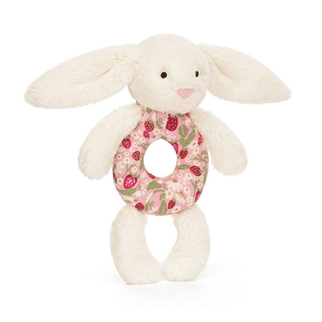 Jellycat Blossom Cream Bunny 'Berry' Ring Rattle - Little Miss Muffin Children & Home