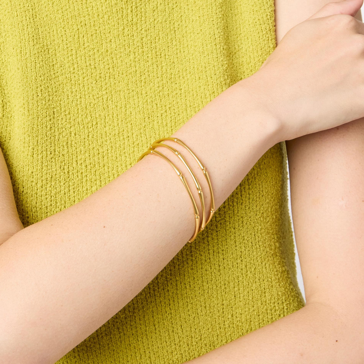 Julie Vos Julie Vos Bamboo Bangle Gold Medium - Little Miss Muffin Children & Home