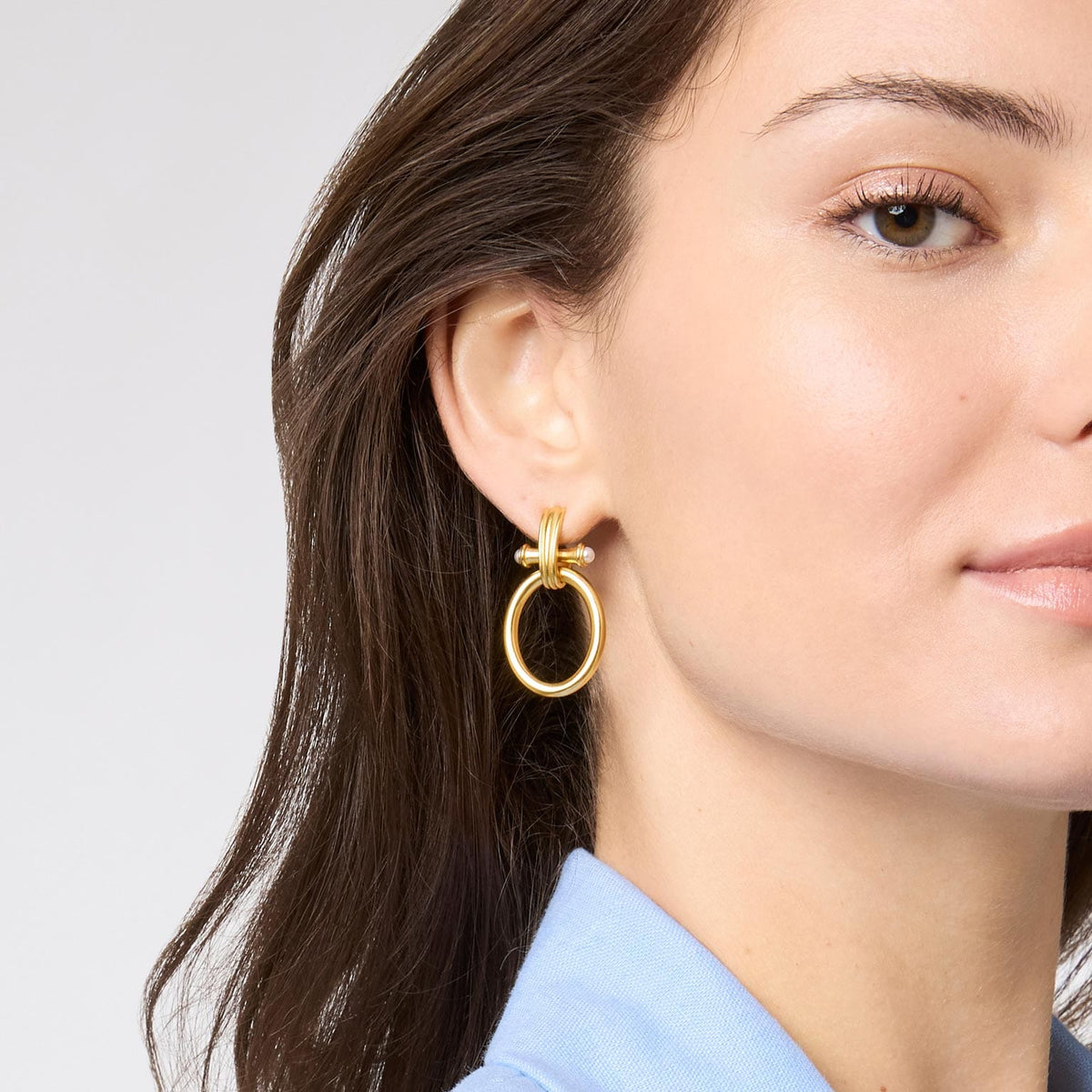 Julie Vos Julie Vos Bamboo Doorknocker Earring with Pearl - Little Miss Muffin Children & Home