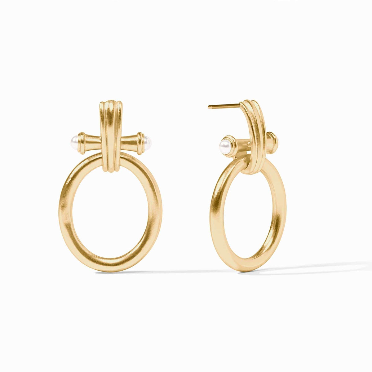 Julie Vos Julie Vos Bamboo Doorknocker Earring with Pearl - Little Miss Muffin Children & Home