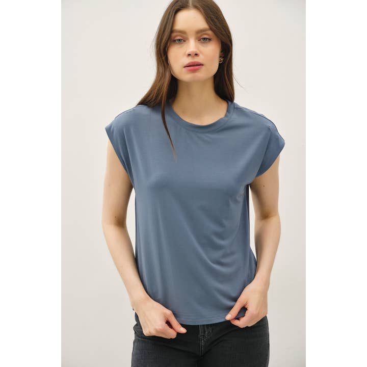 Be Cool Bamboo Modal Cap Sleeve Top in Teal - Little Miss Muffin Children & Home