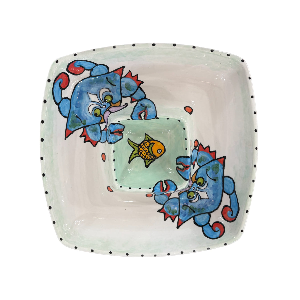 Jan Salzer Art Jan Salzer Crab Square Chip & Dip - Little Miss Muffin Children & Home