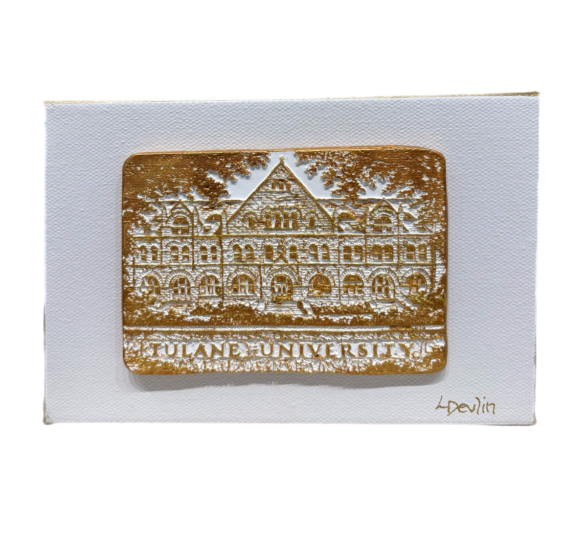 Lisa Devlin Designs Tulane Clay Artwork on Canvas | New Orleans Wall Art Tulane University Inspired Design by Lisa Devlin - Little Miss Muffin Children & Home