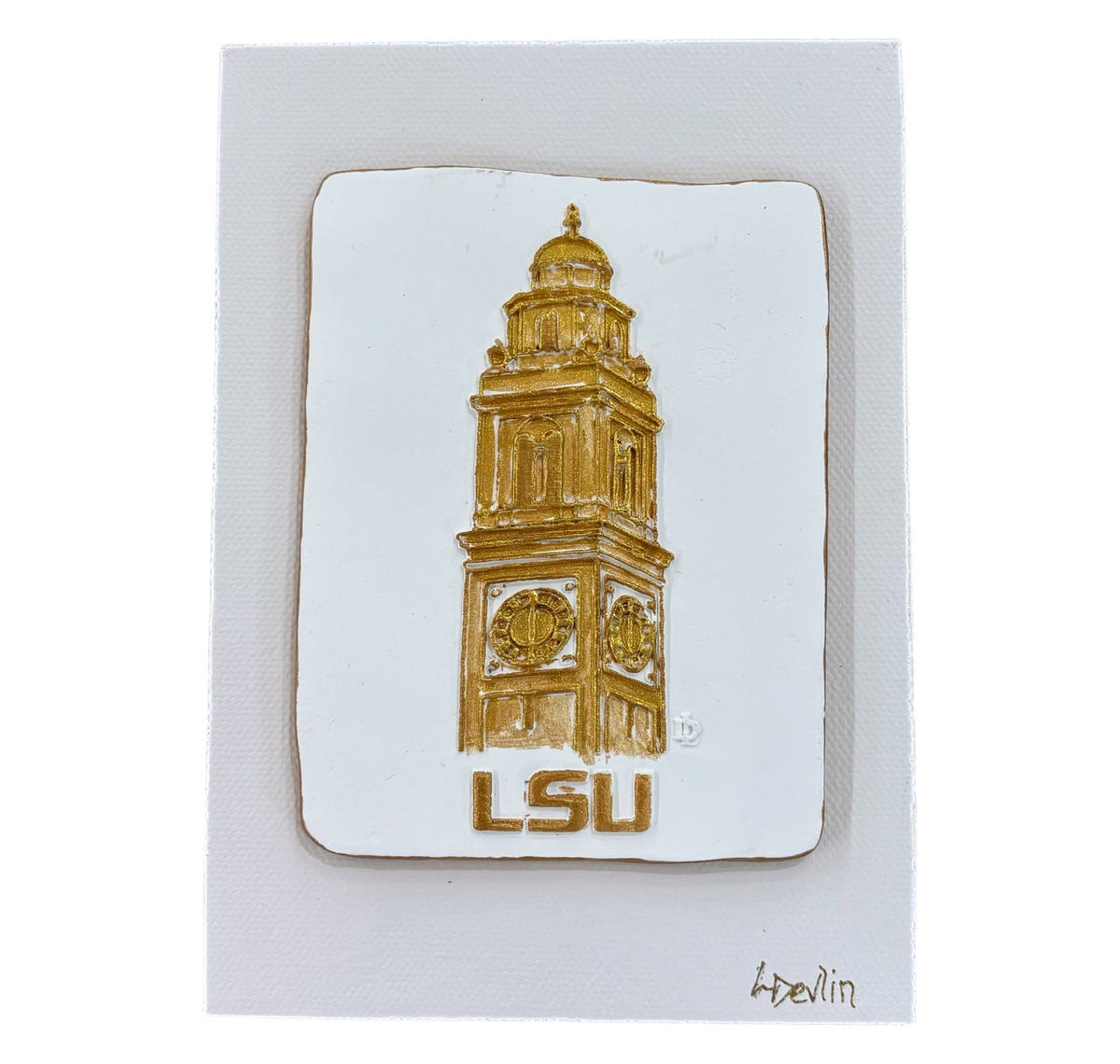 Lisa Devlin Designs LSU Clay Artwork on Canvas | Louisiana State University Wall Art by Lisa Devlin - Little Miss Muffin Children & Home