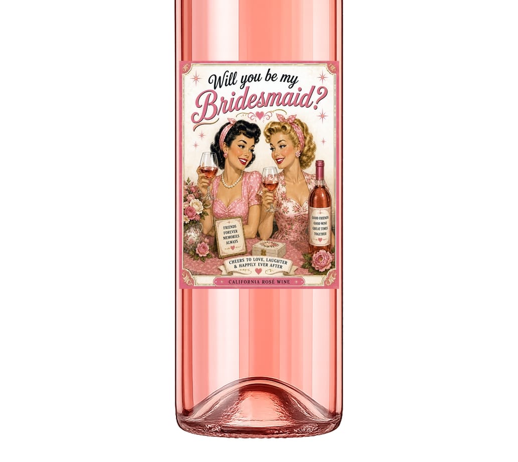 Sassy Talkin Sassy Vine Will You Be My Bridesmaid Wine Label - Little Miss Muffin Children & Home
