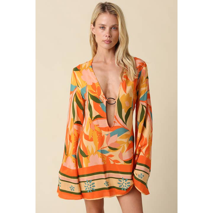 Bella Tropical Printed Mini Dress