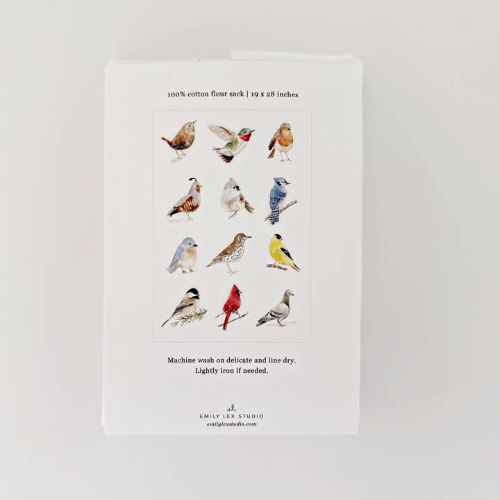 bird tea towel by emily lex