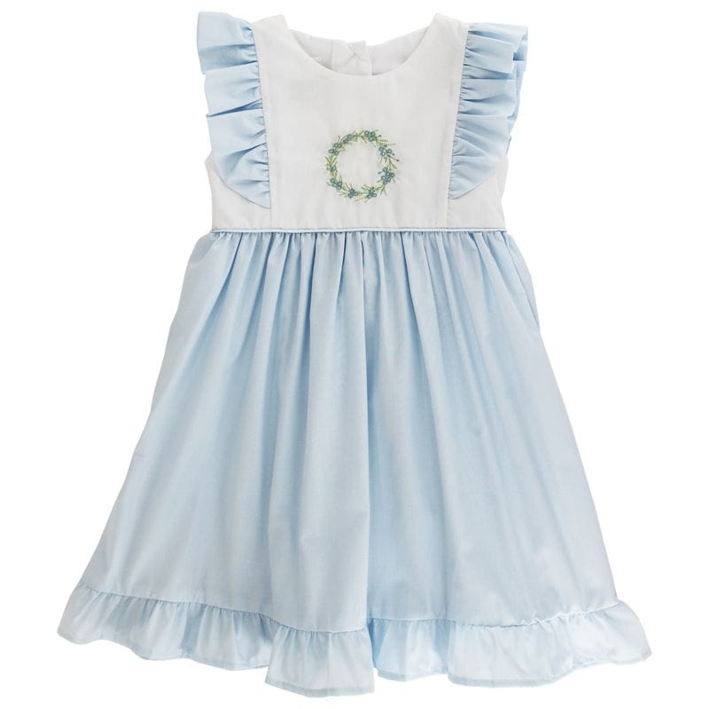 Blue Wreath Embroidered Dress