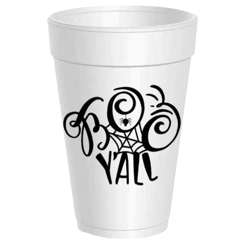 Write Designs /Sassy Cups Sassy Cups Boo Y’all Spiderweb Halloween Styrofoam Cups, 16 oz, 10-Pack - Little Miss Muffin Children & Home