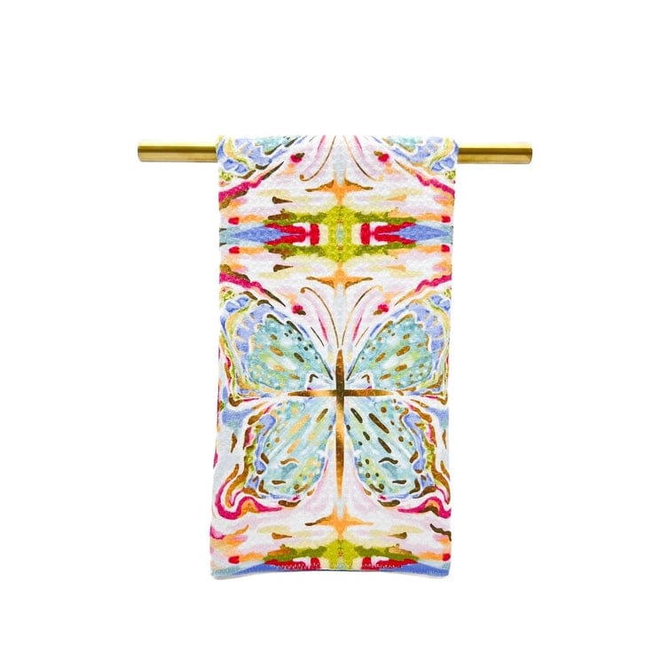 Botanical Kaleidoscope Butterfly Tea Towel