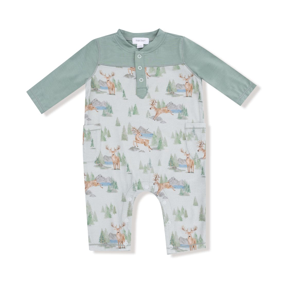 Buck Deer Romper with Contrast Sleeves