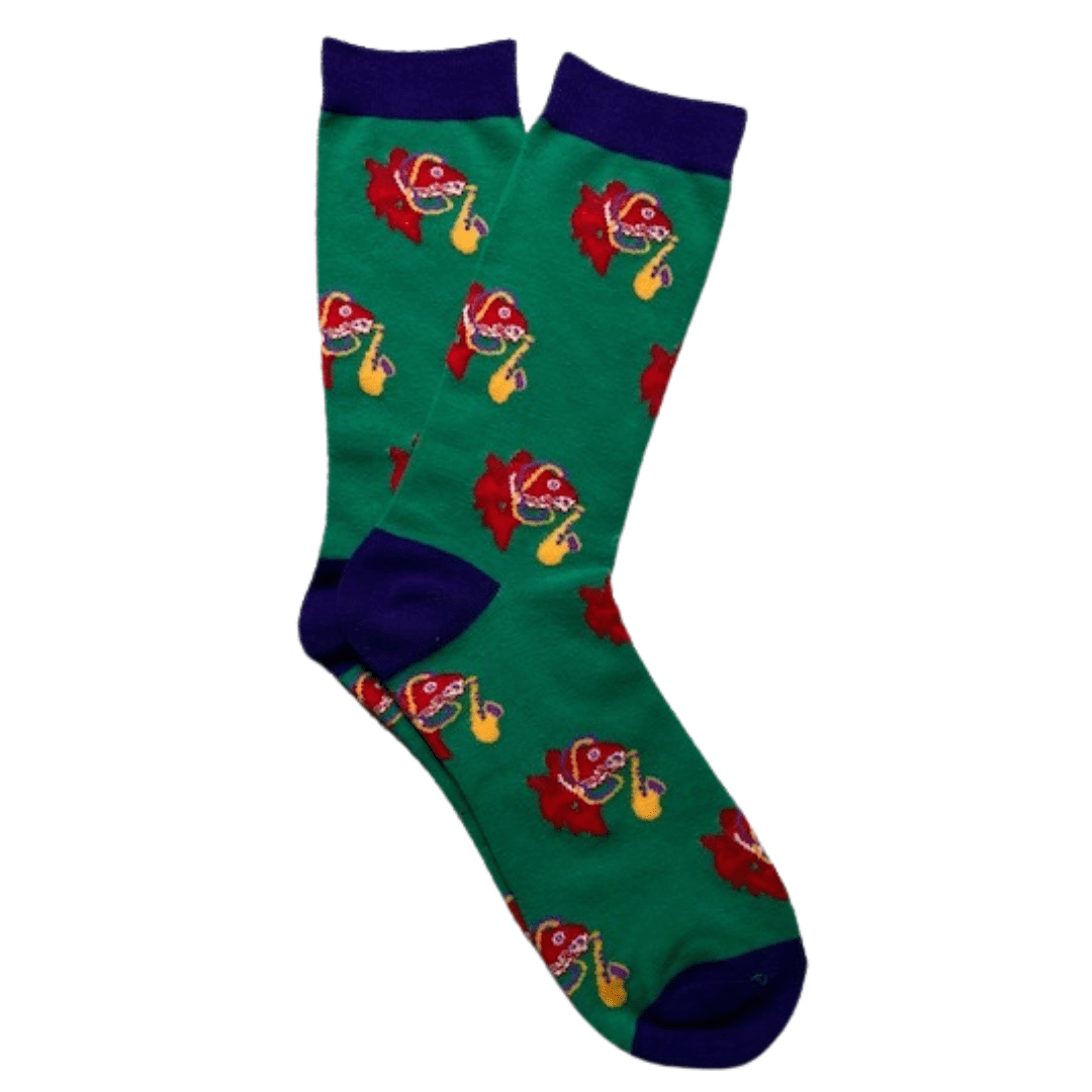 Whereable Art WHEREable Art Louisiana Swamp Socks Redfish With Saxophone - Little Miss Muffin Children & Home