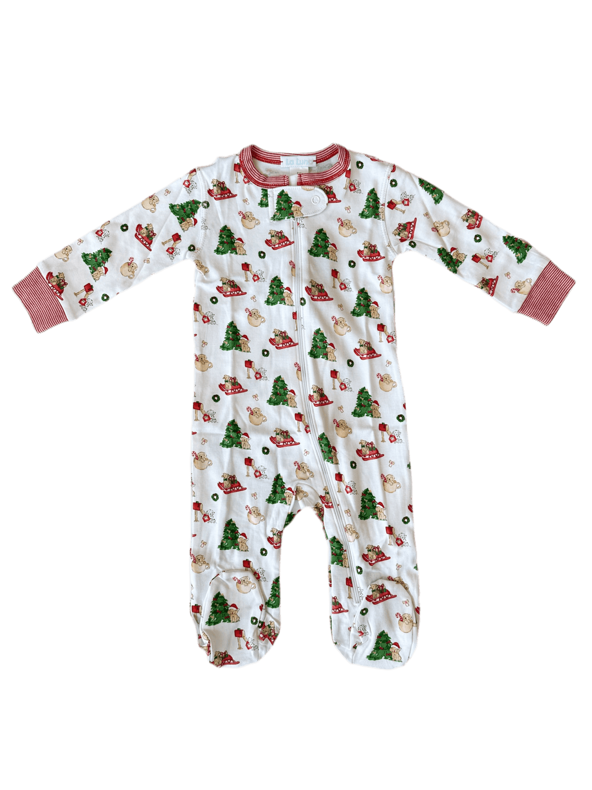boys christmas footie pajamas with puppies