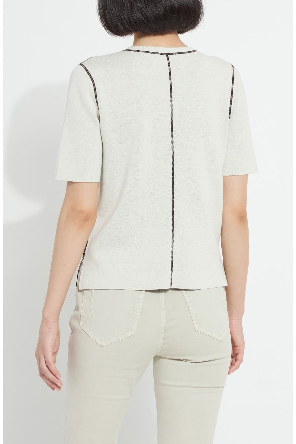 Lysse Odessa Reversible Knit Short Sleeve Tee in Refined Taupe/Double Espresso - Little Miss Muffin Children & Home