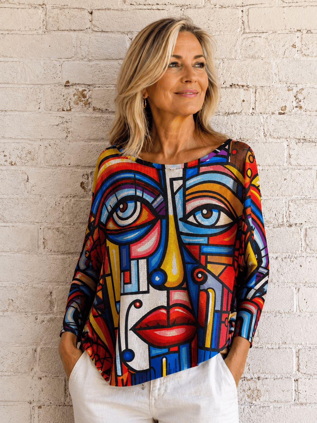 Loowie Loowie Picasso Face Knit Sweater | Cubist Art Print | Made in Italy - Little Miss Muffin Children & Home