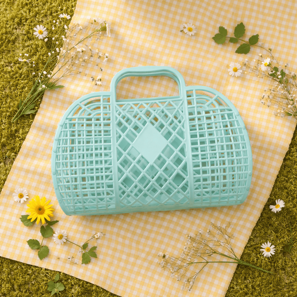 Retro Basket Jelly Bag in Jelly Mint Green