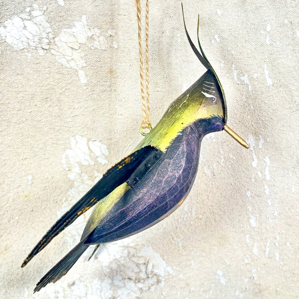 180 Degrees 180 Degrees 7"-8" Hand Carved Wood Hummingbird Ornament, 4 Styles Available - Little Miss Muffin Children & Home