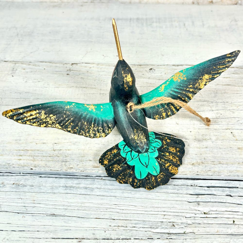 180 Degrees 180 Degrees 7"-8" Hand Carved Wood Hummingbird Ornament, 4 Styles Available - Little Miss Muffin Children & Home