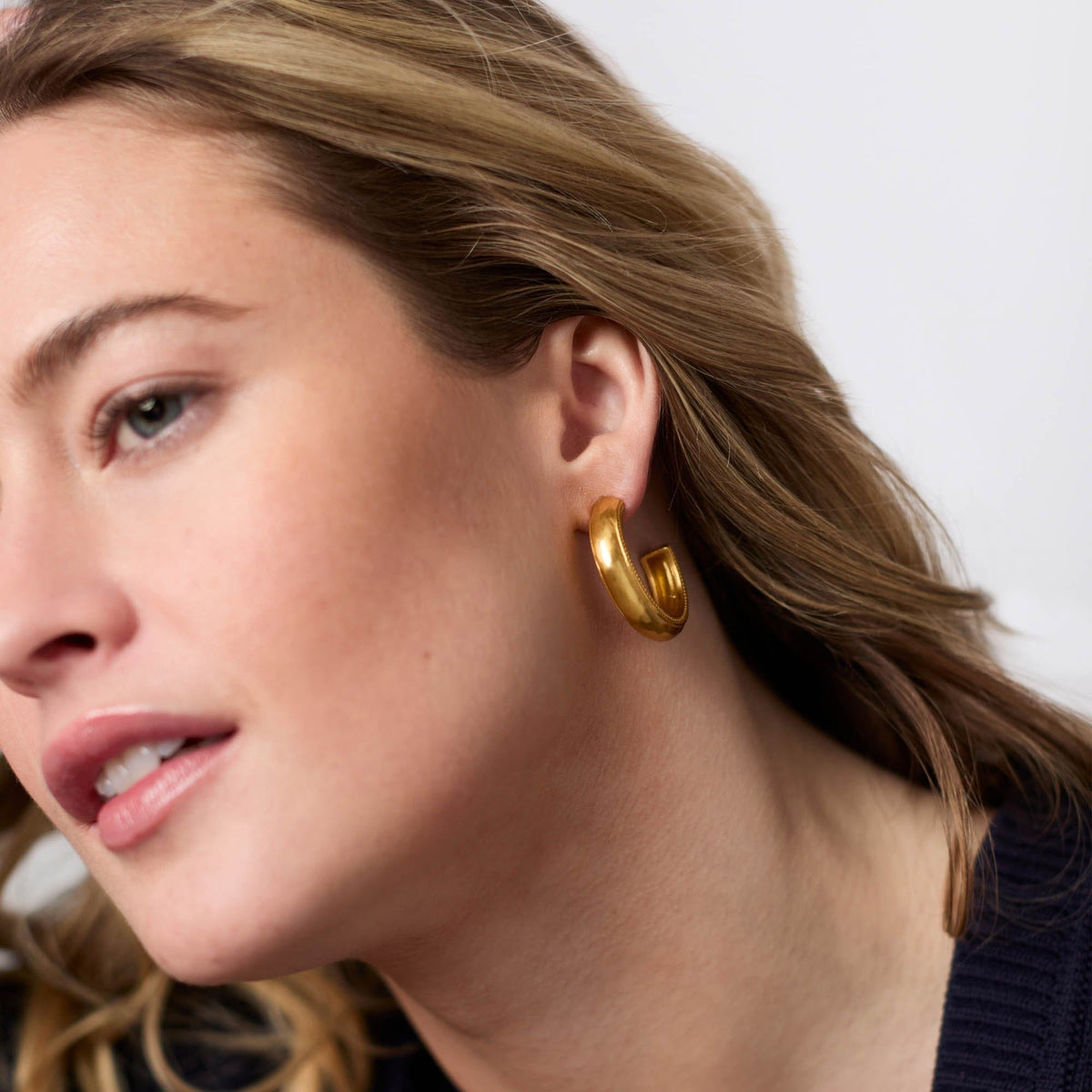 Cannes Gold Medium Hoop Earrings