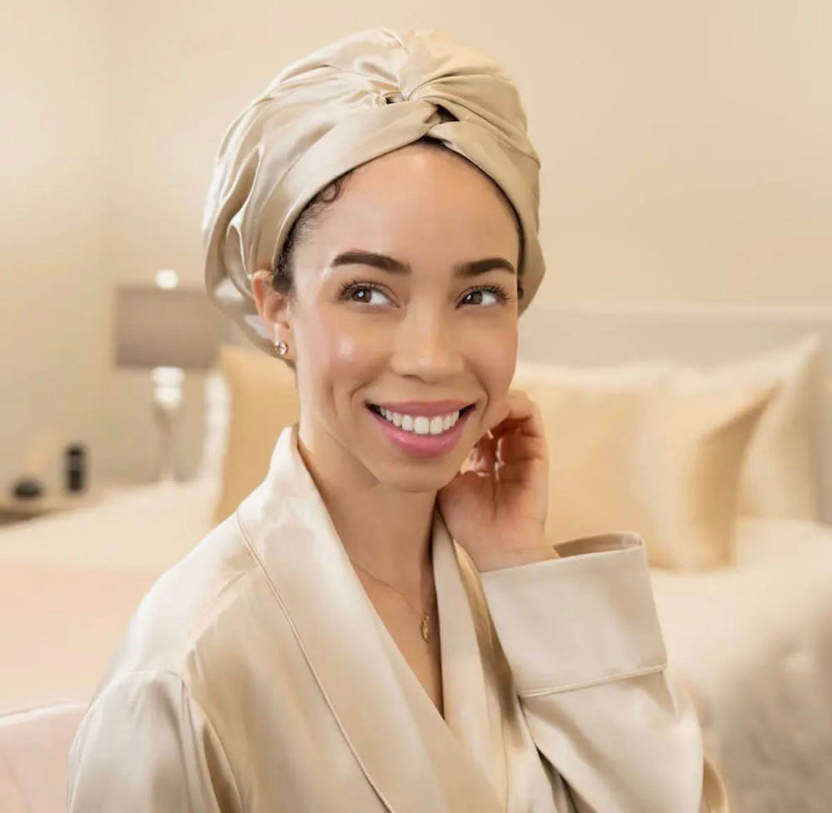 Champagne Blissy Silk Bonnet