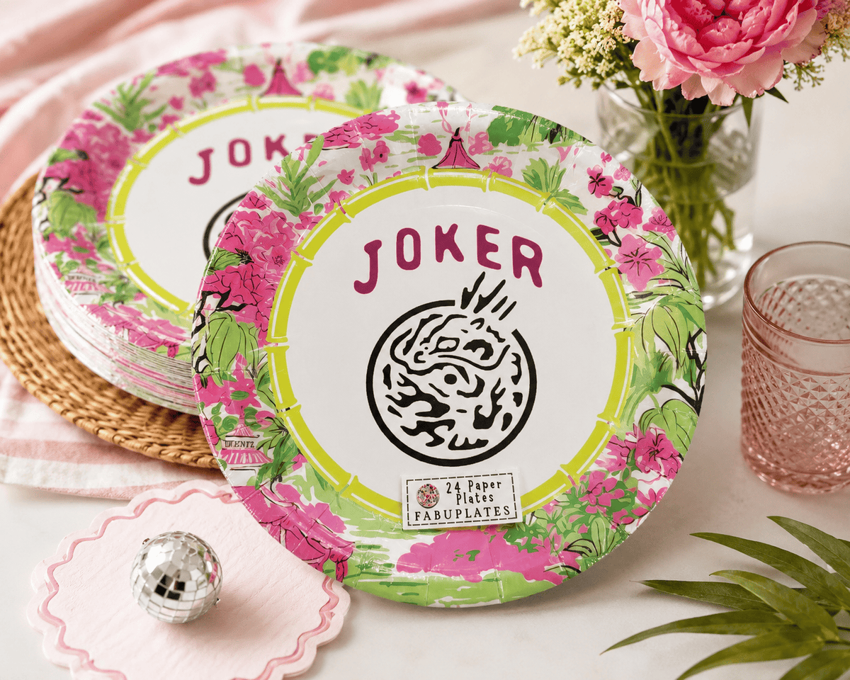 Mahjong Joker 24ct 9" Salad/Dinner Paper Plates