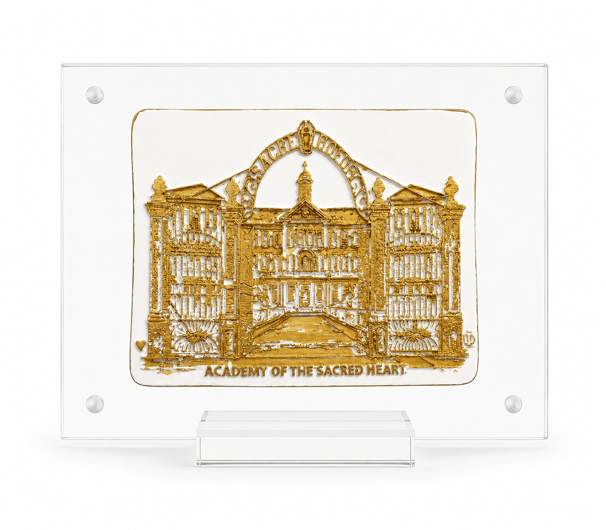 Lisa Devlin Designs Sacred Heart Clay Piece on Acrylic - Little Miss Muffin Children & Home