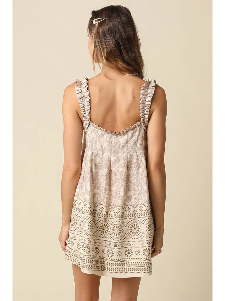 Chloe Printed Babydoll Mini Dress