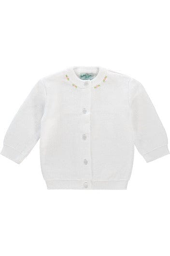 Carriage Boutique Girl Cardigan with Rosebuds White - Little Miss Muffin Children & Home