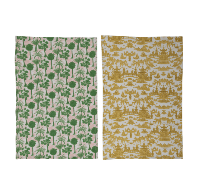 Cotton Printed Tea Towels with Pattern