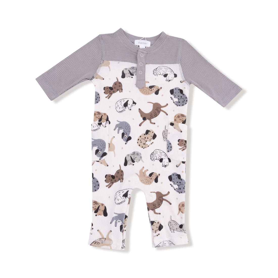 Cozy Pups Romper with Contrast Sleeves
