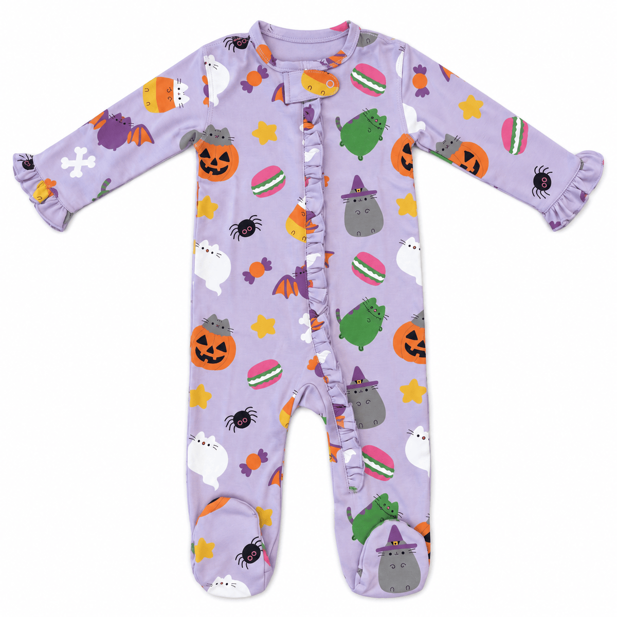 Lulu Bebe Lulu Bebe Baby Girls’ Halloween Pima Cotton Footies – Lavender - Little Miss Muffin Children & Home