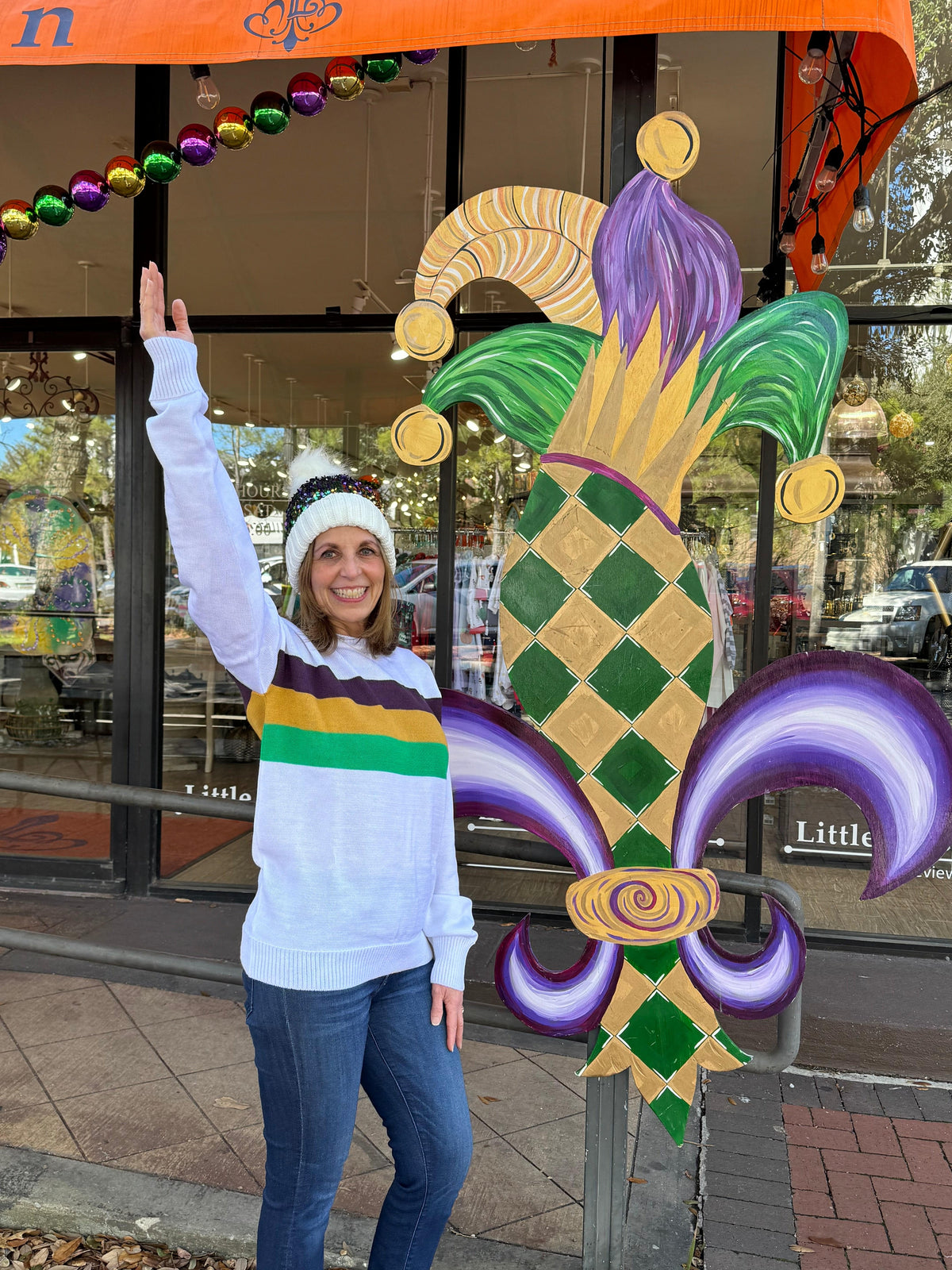 Lulu Bebe Lulu Bebe Women's Mardi Gras Sweater - Little Miss Muffin Children & Home