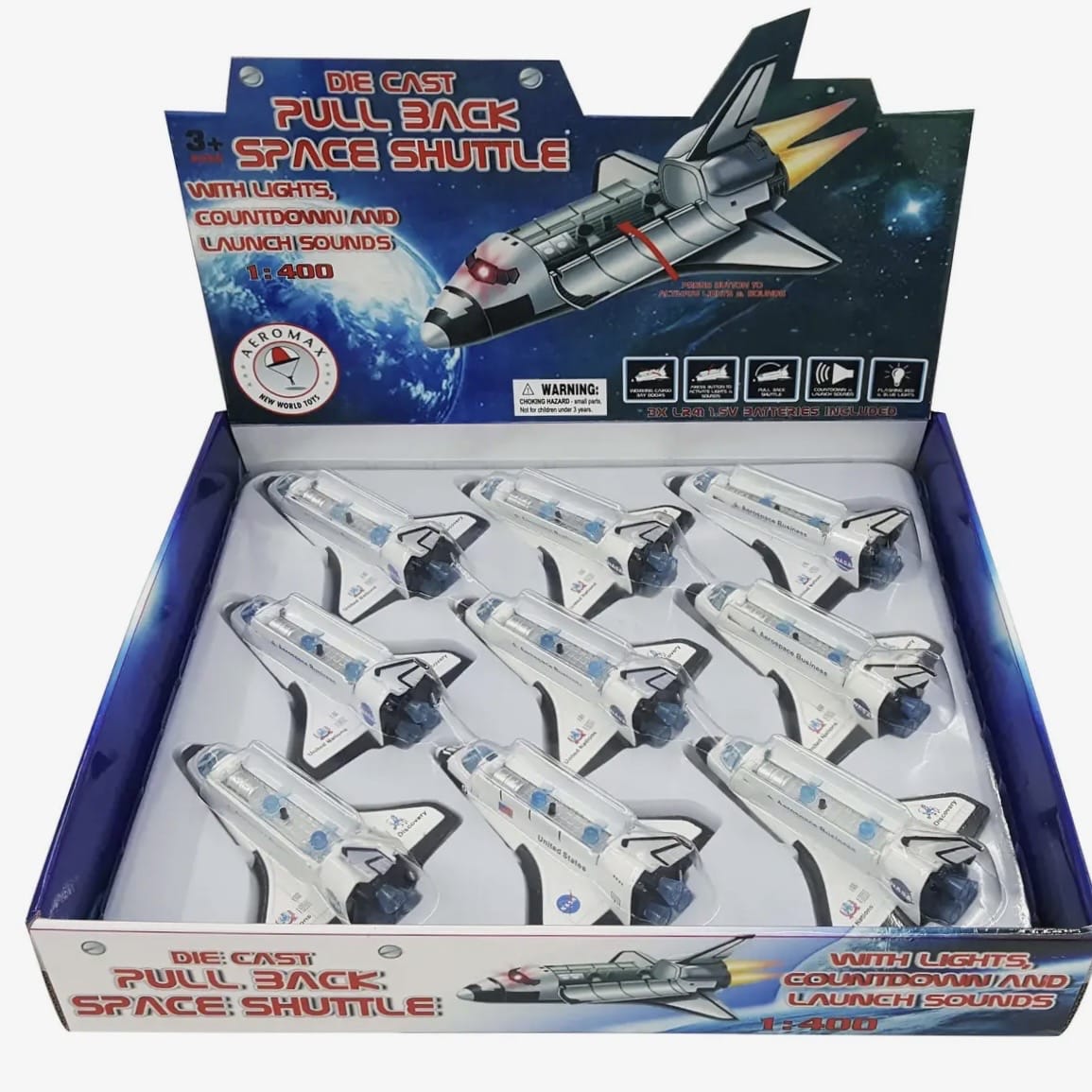 Aeromax Toys Pull Back Space Shuttle with Lights & Sound - Little Miss Muffin Children & Home