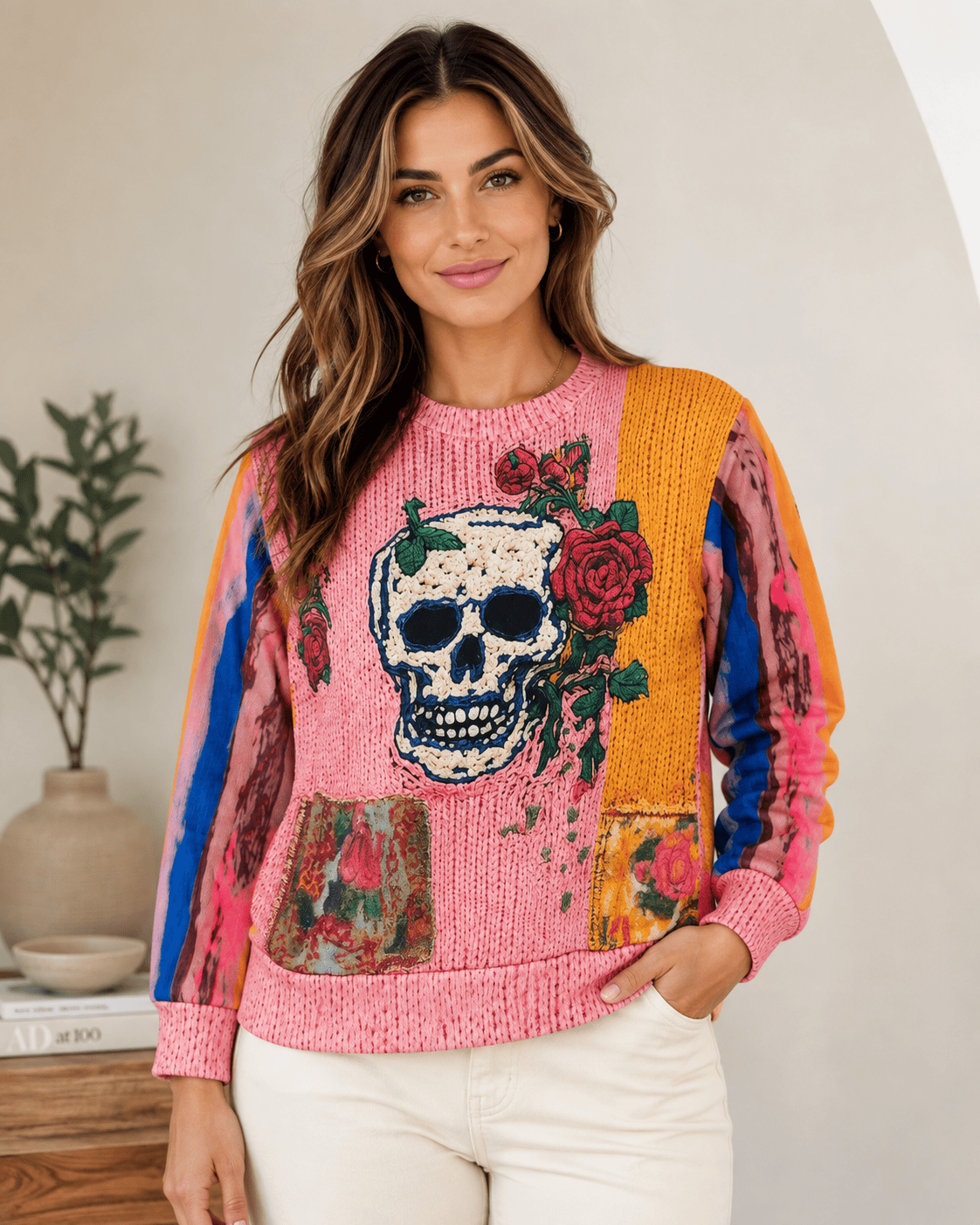 Sheer Trend Skull & Roses 3D Print Sweatshirt - Little Miss Muffin Children & Home