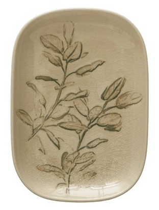 Creative Co-op Debossed Stoneware Dish, 4 Styles (Each One Will Vary) - Little Miss Muffin Children & Home