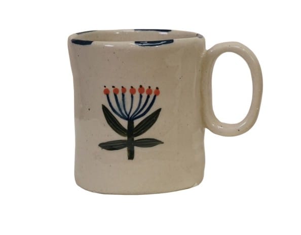 Creative Co-op Hand-Painted Stoneware 5oz Mug, 4 Styles Available - Little Miss Muffin Children & Home