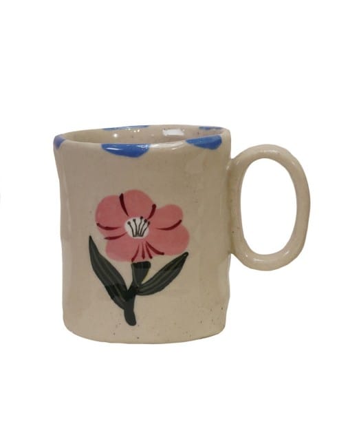 Creative Co-op Hand-Painted Stoneware 5oz Mug, 4 Styles Available - Little Miss Muffin Children & Home