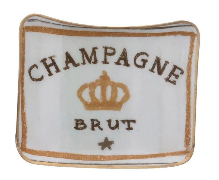 Creative Co-op Enameled Metal Tray with Gold Edge, 3 Available Styles - Little Miss Muffin Children & Home