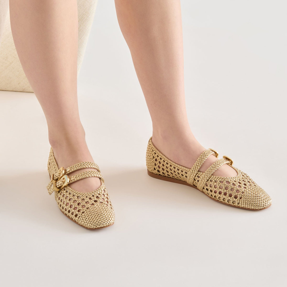Dolce Vita Baylee Gold Woven Stella Ballet Flats - Little Miss Muffin Children & Home