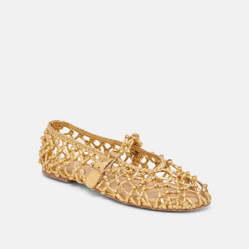 Dolce Vita Clair Woven Leather Ballet Flats in Gold - Little Miss Muffin Children & Home