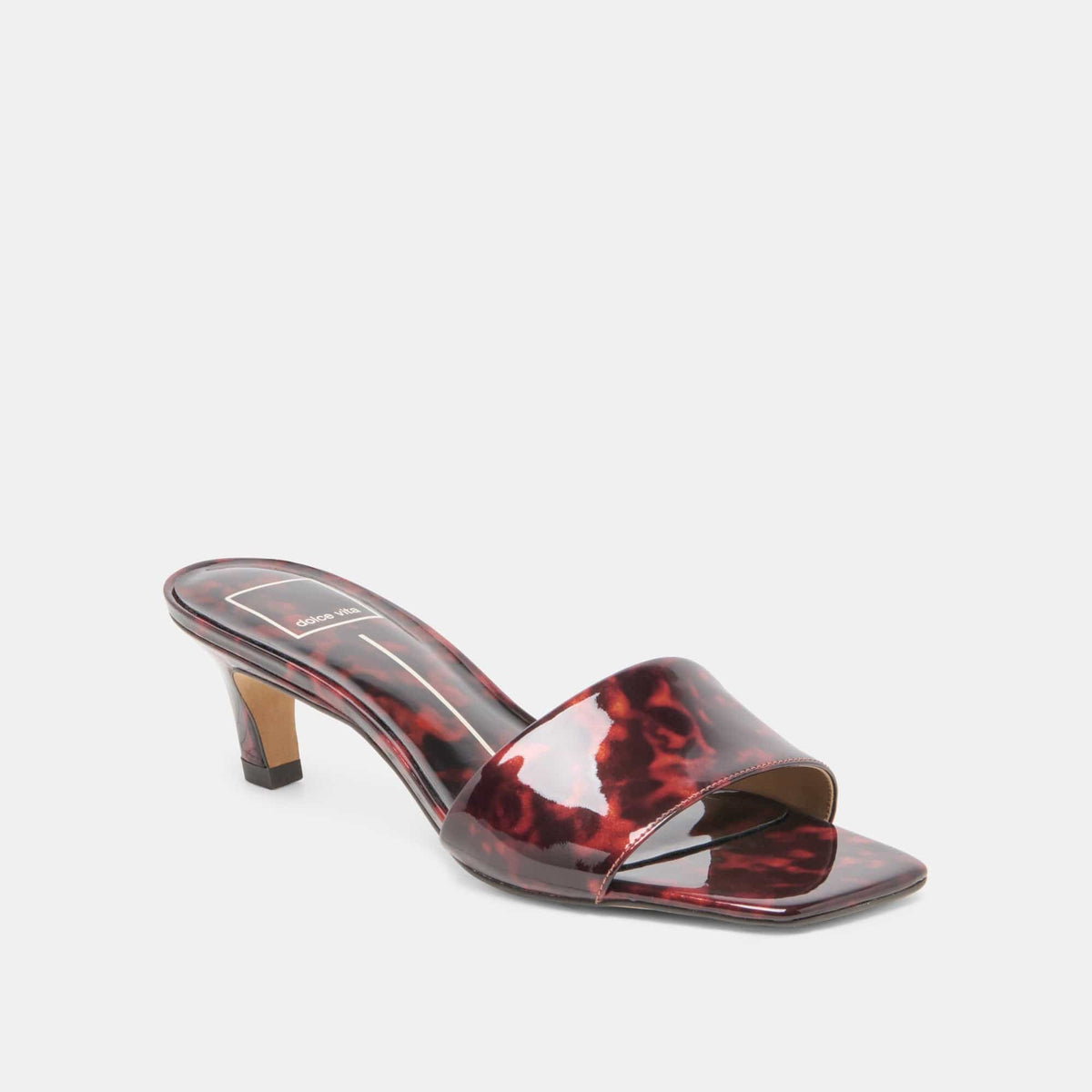 Rexa Tortoise Patent Leather Kitten Heels