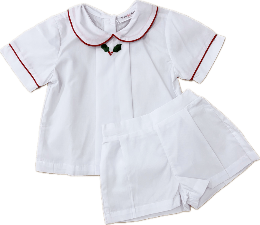 Holly Embroidered Matt Short Set