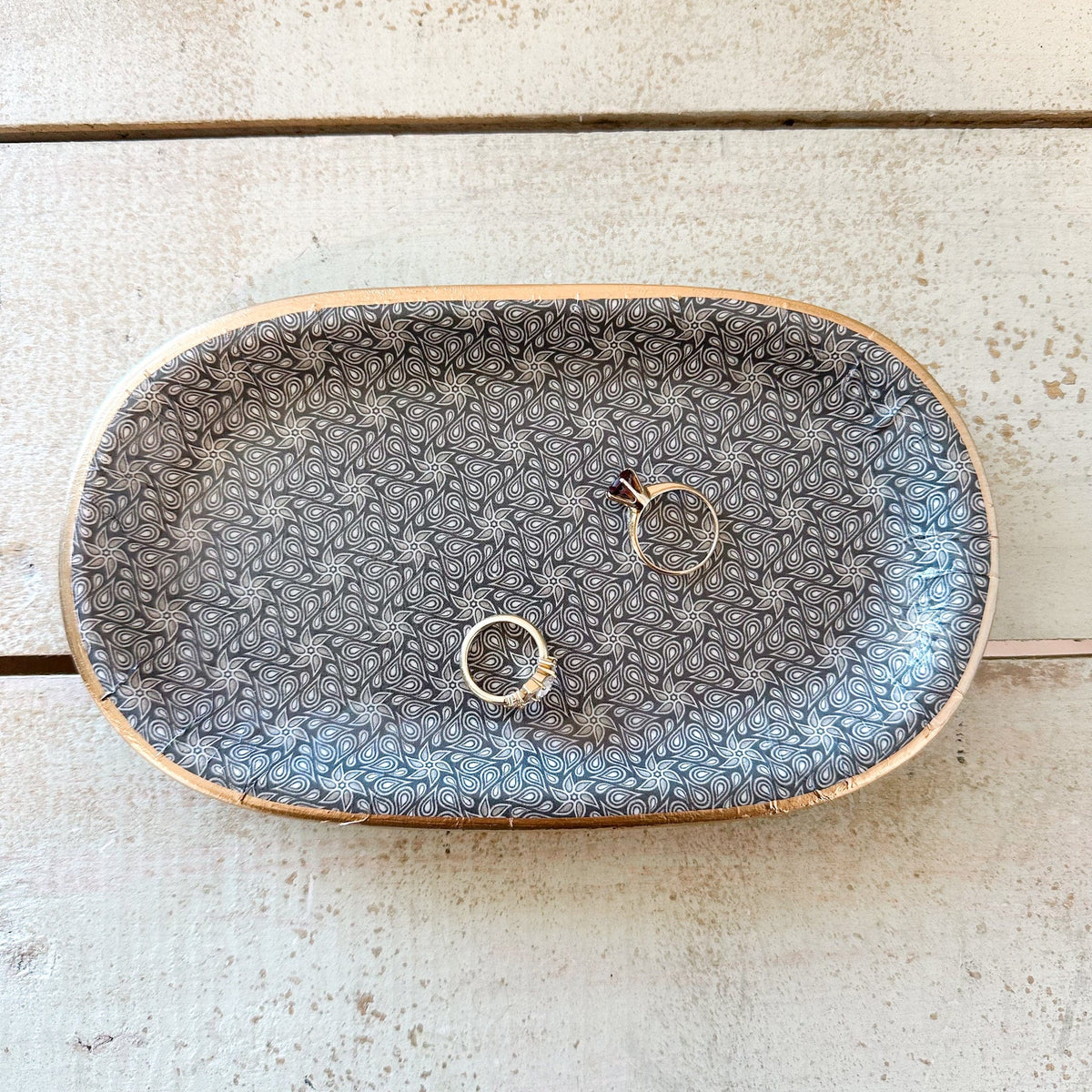 Ten Twenty Six Designs Grey Design Large Ceramic Jewelry Tray - Little Miss Muffin Children & Home