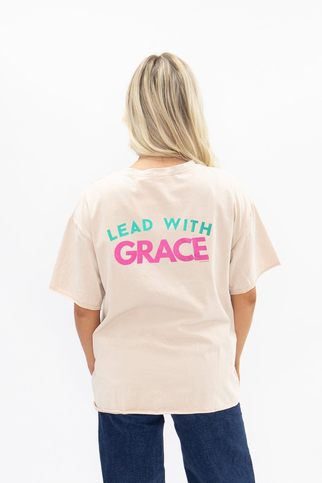 Grace + Emma Lead with Grace Beige T-Shirt - Little Miss Muffin Children & Home