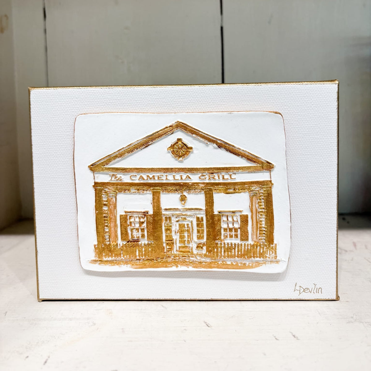 Lisa Devlin Designs Camellia Grill Clay Artwork on Canvas | New Orleans Wall Art by Lisa Devlin - Little Miss Muffin Children & Home