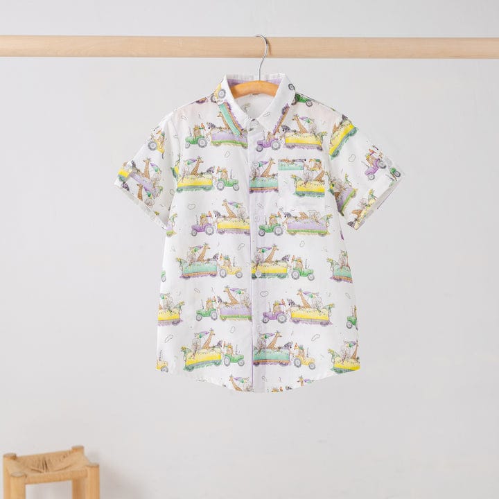 Nola Tawk Krewe Zoo-d It! Short Sleeve Collared Shirt - Little Miss Muffin Children & Home