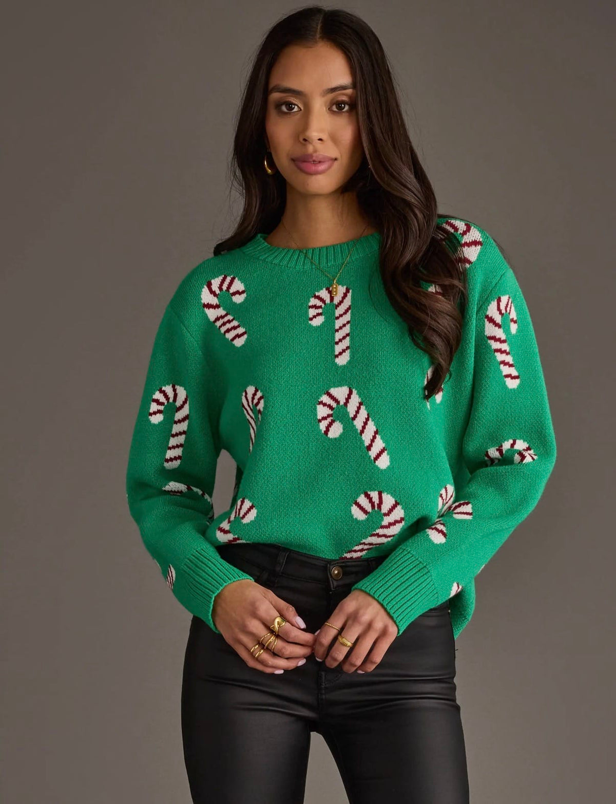 Panache Apparel Green Candy Cane Sweater - Little Miss Muffin Children & Home
