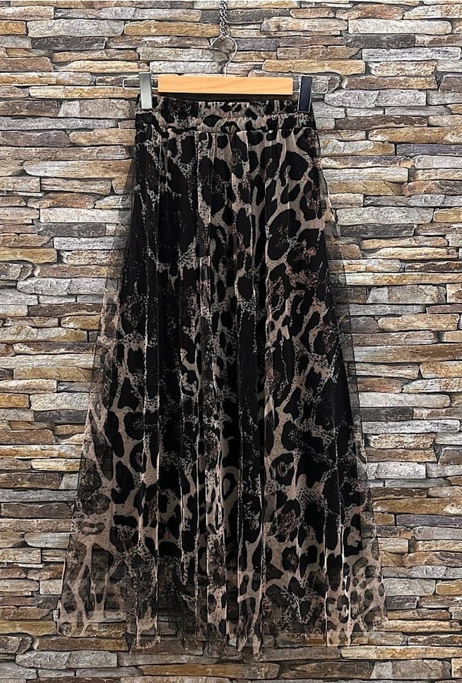 Loowie Ariana Black Leopard Print Tulle Skirt - Little Miss Muffin Children & Home