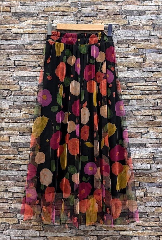 Loowie Ariana Black Floral Tulle Skirt - Little Miss Muffin Children & Home