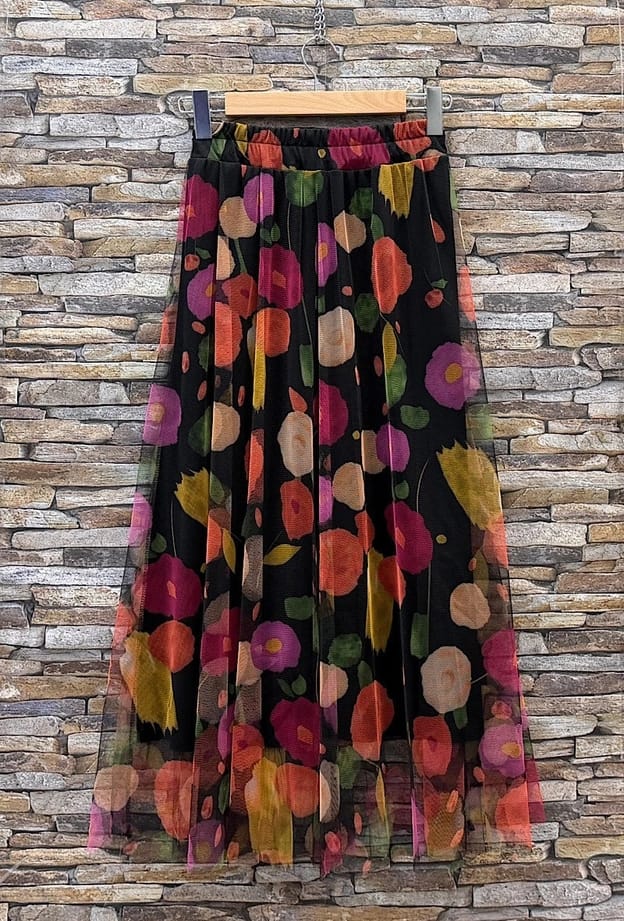 Loowie Ariana Black Floral Tulle Skirt - Little Miss Muffin Children & Home